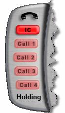 Calls on Hold Slider The Calls on Hold Slider displays the intercom or outside calls you have on hold. See the following graphic. The Calls on Hold Slider features are described in Table 5 below.