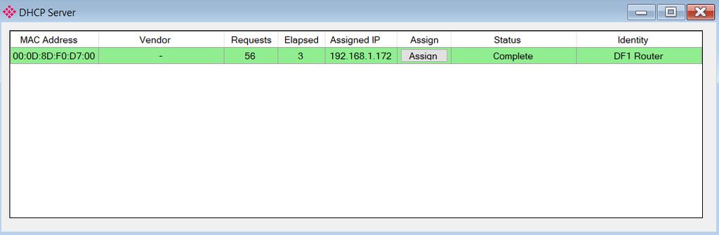 Setup To assign an IP address, click on the corresponding Assign button. The IP Address Assignment window opens. Figure 3.4.