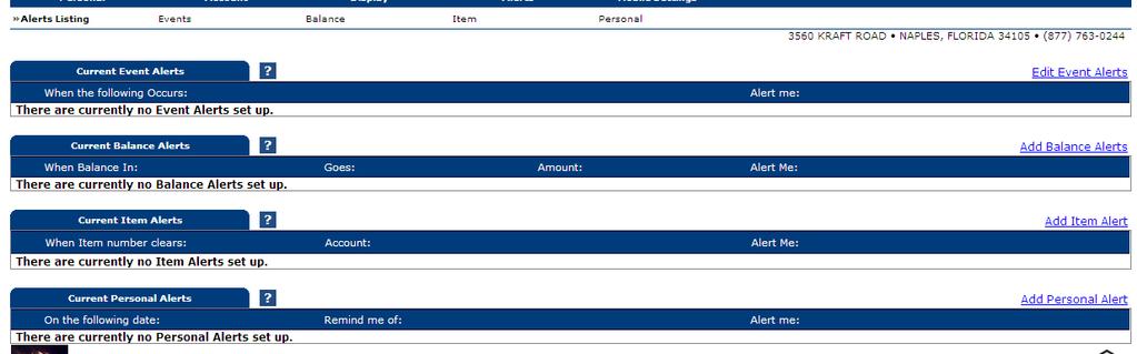 Cash Management Options - Display Display: Display options allow you to customize the data on the accounts to fit specific needs.