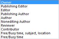 Alternatively, use the radio buttons in the Read and Delete Items sections, and the check boxes in the Write and Other