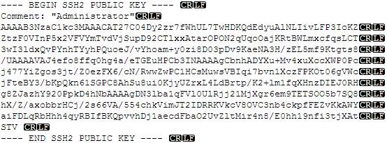 SSH keys When you add an SSH key to ilo, you paste the SSH key file into ilo. The file must contain the usergenerated public key.