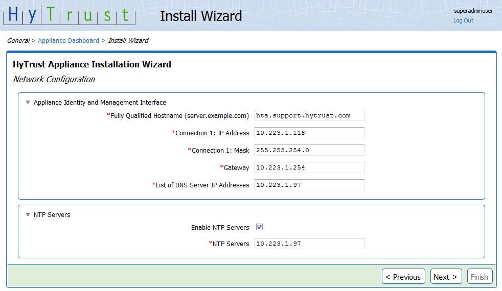 Mapped Mode Running the HTA Installation Wizard 2. The Network Configuration page appears. Figure 4-2 HTA Installation Wizard - Network Configuration 3.