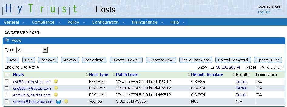 Post-Installation Tasks Adding Your First HTA-Protected Host After completing this process for each host, all hosts on the Hosts page should now be protected.