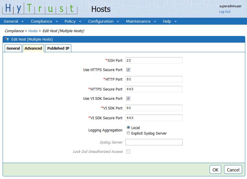 Open the Advanced tab and make any necessary changes. Figure 6-14 Edit Host (Multiple Hosts) page - Advanced tab 4.