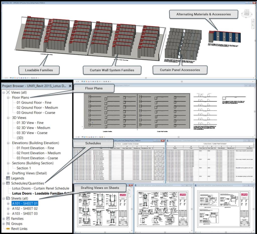 2.7 Revit Project File A Revit project file has been created containing both the Loadable Families and Curtain Wall System Families.