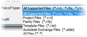 Setting Up Projects About Revit File Types Revit uses three types of files, each with its own file format: