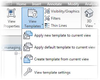 Managing Views View Template Options After you set up a view to display a model, such as an HVAC plan, plumbing plan, or electrical plan, you