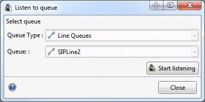 The Listen to Queue dialog appears when invoked using any of these methods.