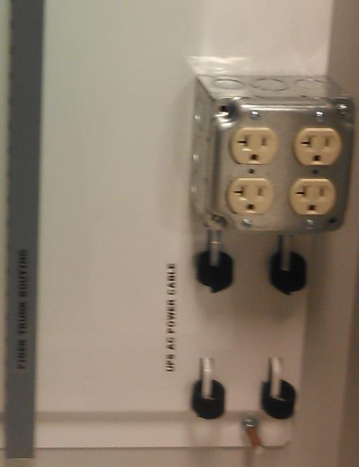ZDF48-RA - Power Installation 10. Remove the outlet box cover with the (2) 20 amp power outlets. Figure 7: Outlet Box and Cover 11. Punch out the center knockout of the outlet box. 12.