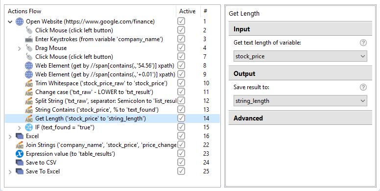 Properties Input a string variable containing a text, which length should