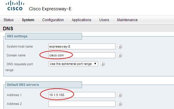 Scenario 3: Cannot Communicate with Server Expressway-E DNS Expressway-E FQDN is