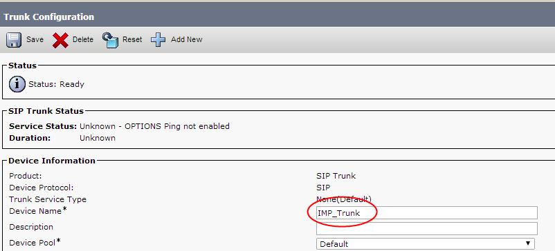 a) Configure SIP Trunk to Cisco