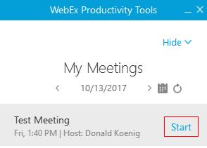 Figure 15 5. To start a meeting you already have scheduled, click the More button to reveal My Meetings.