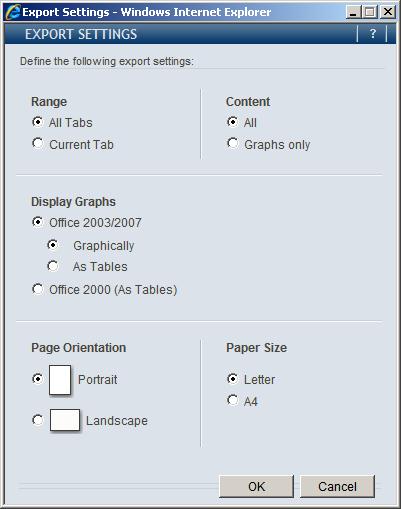 Paper Size Selected in Export Settings Export Settings of a Form or Dashboard include end-user