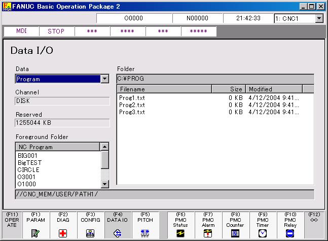 2.STANDARD OPERATION B-63924EN/01 2.5.4 Inputting/Outputting Data Various data items can be transferred between the CNC and Basic Operation Package 2. Moreover, a data file can be deleted or renamed.