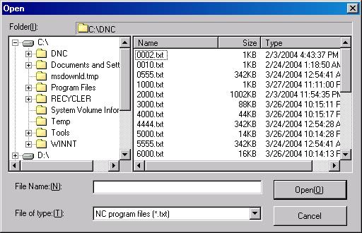 2.STANDARD OPERATION B-63924EN/01 2.3.4.2 Inserting an NC program from a disk The NC program stored in a file on the hard disk (or another external memory unit) can be inserted into the NC program being edited.