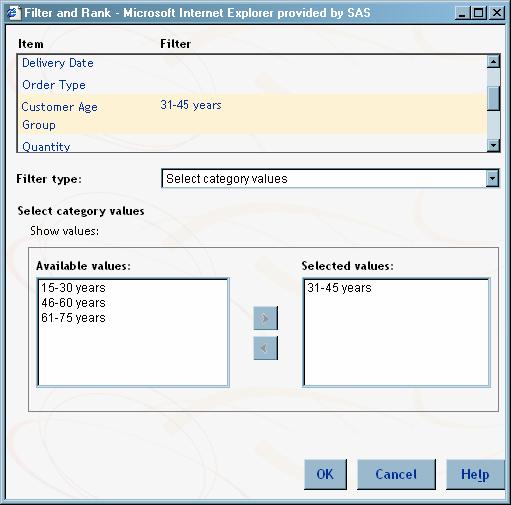 204 Create the Category Filter Chapter 16 Create the Category Filter To create the filter, complete these steps: 1 Open the Filter and Rank dialog box by clicking on the table toolbar, and then