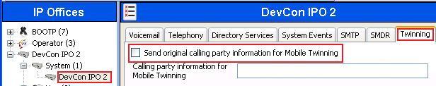 5.4 Twinning Calling Party Information When using Twinning, Calling Party Number displayed on the twinned phone is controlled by two parameters.