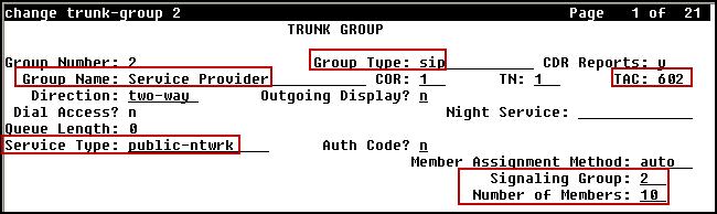 5.7. Trunk Group Use the add trunk-group command to create a trunk group for the signaling group created in Section 5.6.