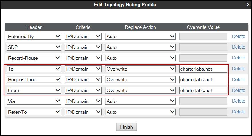 To add the Topology Hiding profile in the Service Provider direction, select Topology Hiding from the Global Profiles menu on the left-hand side: Select the default profile in the Topology Hiding