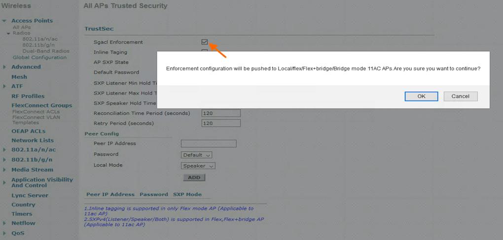 Step 4 Enable checkbox for Inline Tagging to push Inline Tagging configuration to all