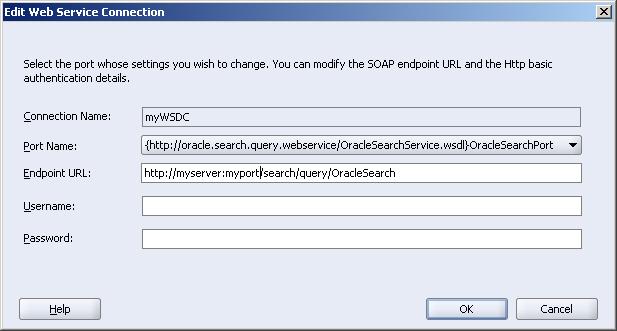 Figure 4 - Edit Web Service Connection Dialog In the Endpoint URL field, specify