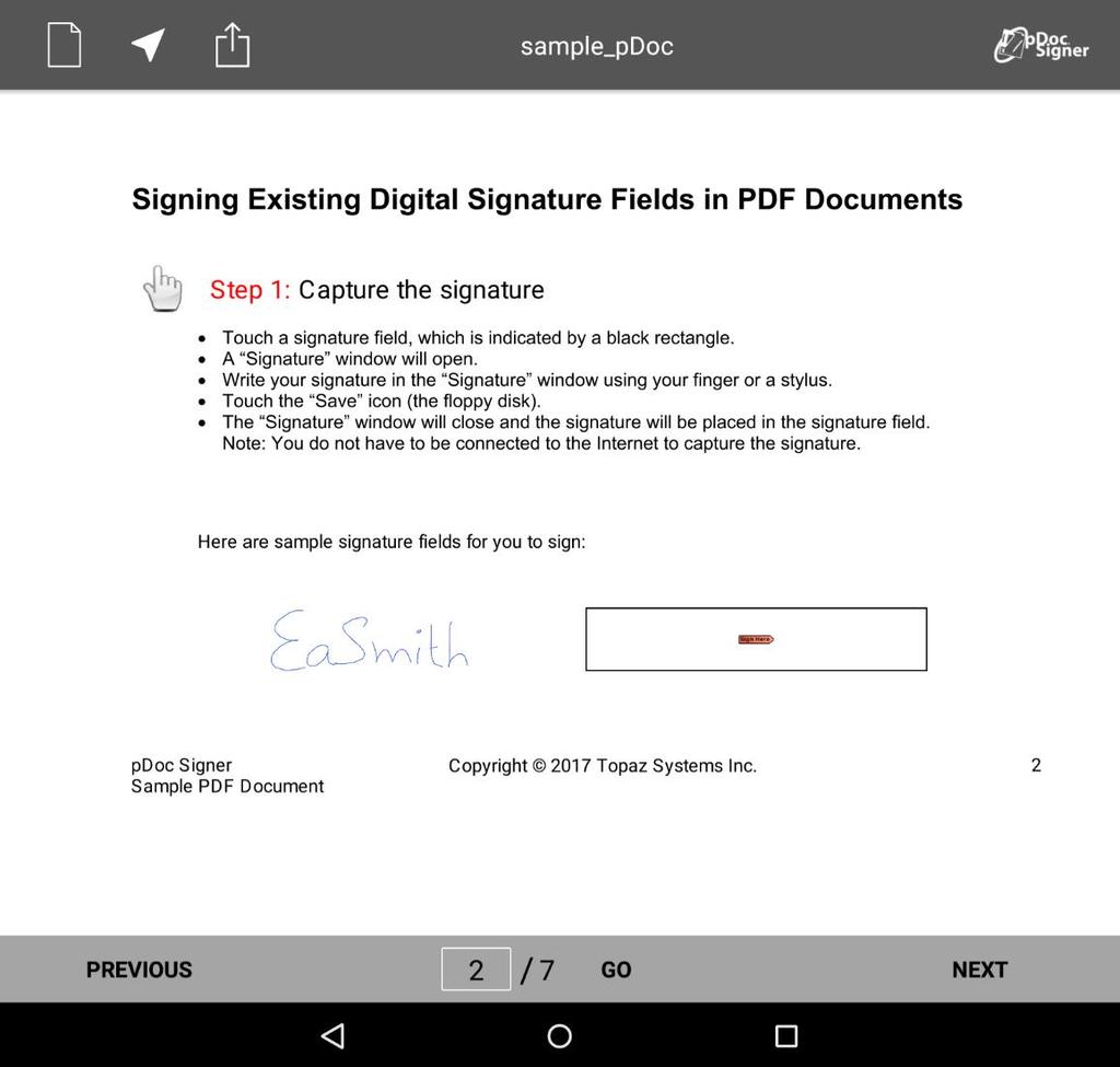4 Capturing the Signature pdoc Signer uses advanced techniques to capture, encrypt, and embed electronic signatures into PDF documents.