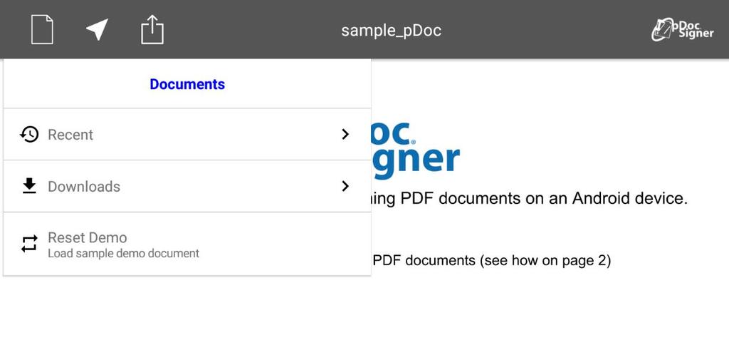 3 PDF Documents pdoc Signer includes a powerful PDF document reader that can load very large documents for review before signing.