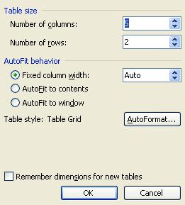 Drag down and to the right to select the number of rows and columns you want. Note: By default, WORD tables have a half-point black, single solid-line border that prints.