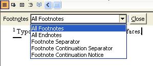 Convert one or more footnotes to endnotes or visa versa 1. While in NORMAL view, on the View menu, click FOOTNOTES. 2. If your document contains both footnotes and endnotes, a message appears.