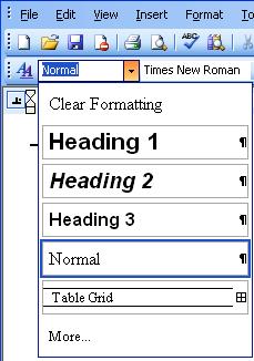 Formatting Text in Word 2003 Using Styles Styles have these advantages: Styles save time formatting any type of document. Styles help ensure a consistent format.