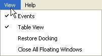 Administrator Operations 11.7 AxTrax GUI View Options The AxTraxNG Client main window GUI can be customized using the View menu. Events to make Events window visible/invisible.