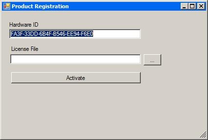 Software Overview The Hardware ID is automatically populated. Click the Browse button to locate your license file and click Activate.