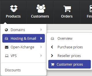 3. Create Customer prices for email plans To use Open Xchange for your