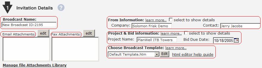 Project Details Window Also within the project details window is a listing of the assigned default templates and any existing project packages.