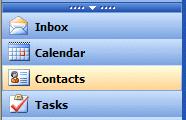 To create a new contact manually, you must first click on the New button in the upper left hand corner of the Contacts menu screen (see arrow above).