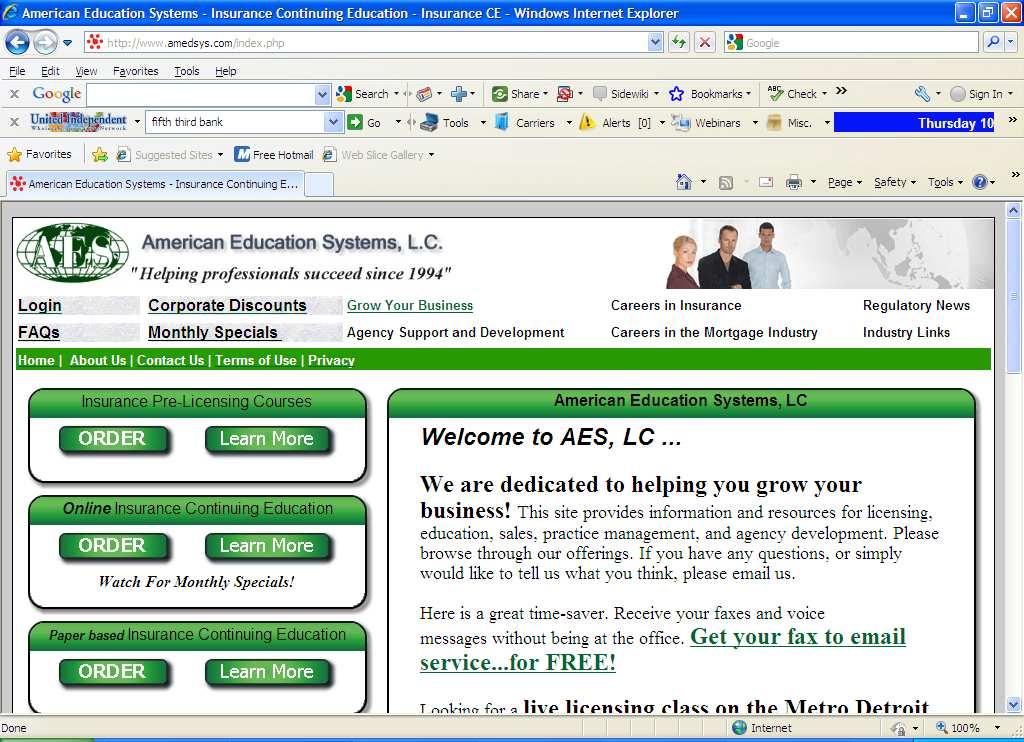 1. Starting Out To access the AES online course list, navigate to our homepage at www.amedsys.com.