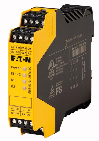 DATASHEET - ESR5-NO-31-24VAC-DC Delivery program Safety relay emergency stop/protective door, 24VDC/AC, 3 enabling paths Part no. ESR5-NO-31-24VAC-DC Catalog No.