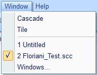 The Window menu offers the following commands, which enable you to arrange multiple views of multiple documents in the application window: Cascade Tile Arranges windows in an