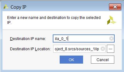 Chapter 2: IP Basics To copy an IP, in IP Sources, select the IP, right-click and select Copy IP. Then provide a destination name and location for the copy, as shown in the following figure.