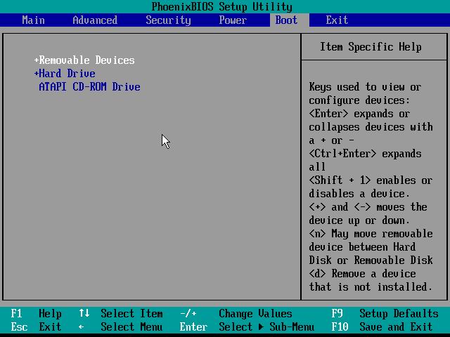 If the previous screen does not appear, reboot your machine and open up the BIOS. You need to make the system boot by default from the the CD-ROM first.