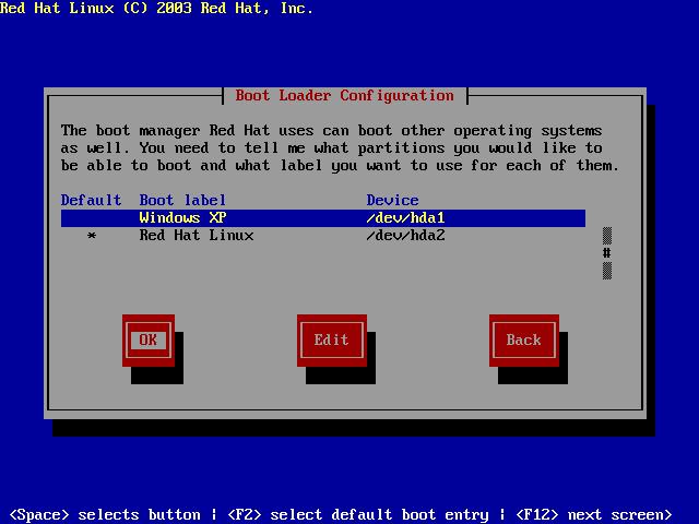 20. The Boot Loader Configuration screen appears.