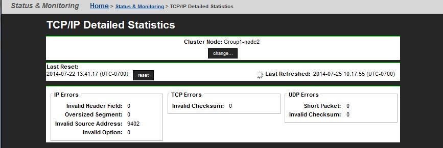 Field/Item Header checksum Length field (too long for the packet) Source address Destination address (this is the most common cause) Displaying aggregated ports or per-port TCP/IP statistics