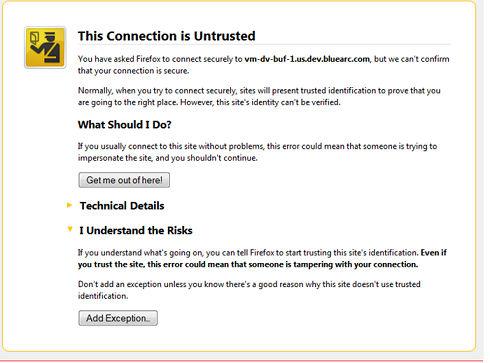 Procedure If a self-signed certificate has been installed, you receive a security alert when you first access the SMU over a secure connection.