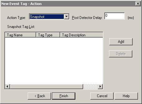 Configuring Events 209 11. You are prompted to configure the action for the event tag. 12. Configure the action for the event tag.