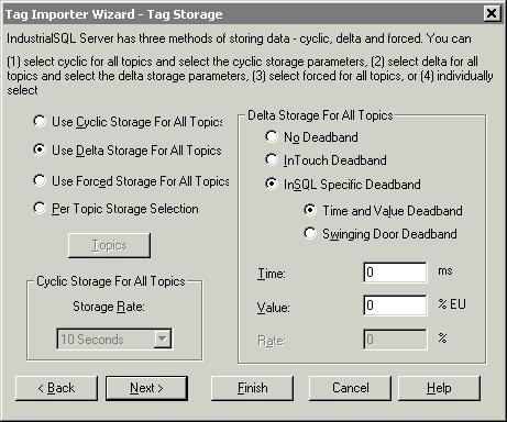 Importing and Exporting Configuration Information 79 14. Click Next. The Tag Storage dialog box appears.