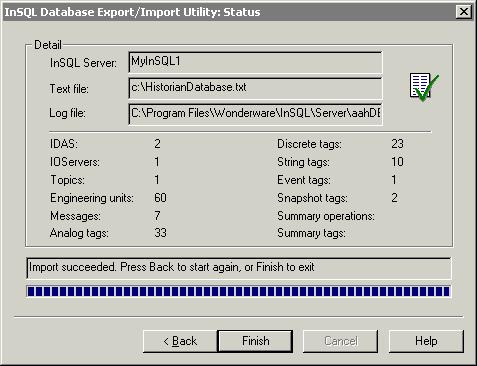 Importing and Exporting Configuration Information 97 9. The Status dialog box appears, showing the results of the import. The number of objects imported is reported. 10.