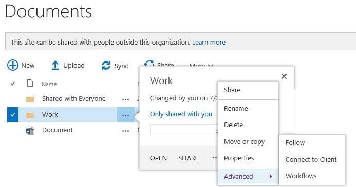 Sharing files and folders on OneDrive for Business After you create or upload a file or folder, you may want to share it.
