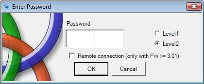 Connect to Mosaic After connecting M1 to the PC via CSU cable (USB) use the icon for the connection. A window appears to request the password. Enter the password (see "Password protection").