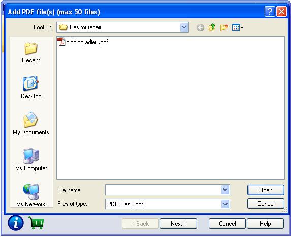 Figure 4.2: Select Files for Conversion 3.